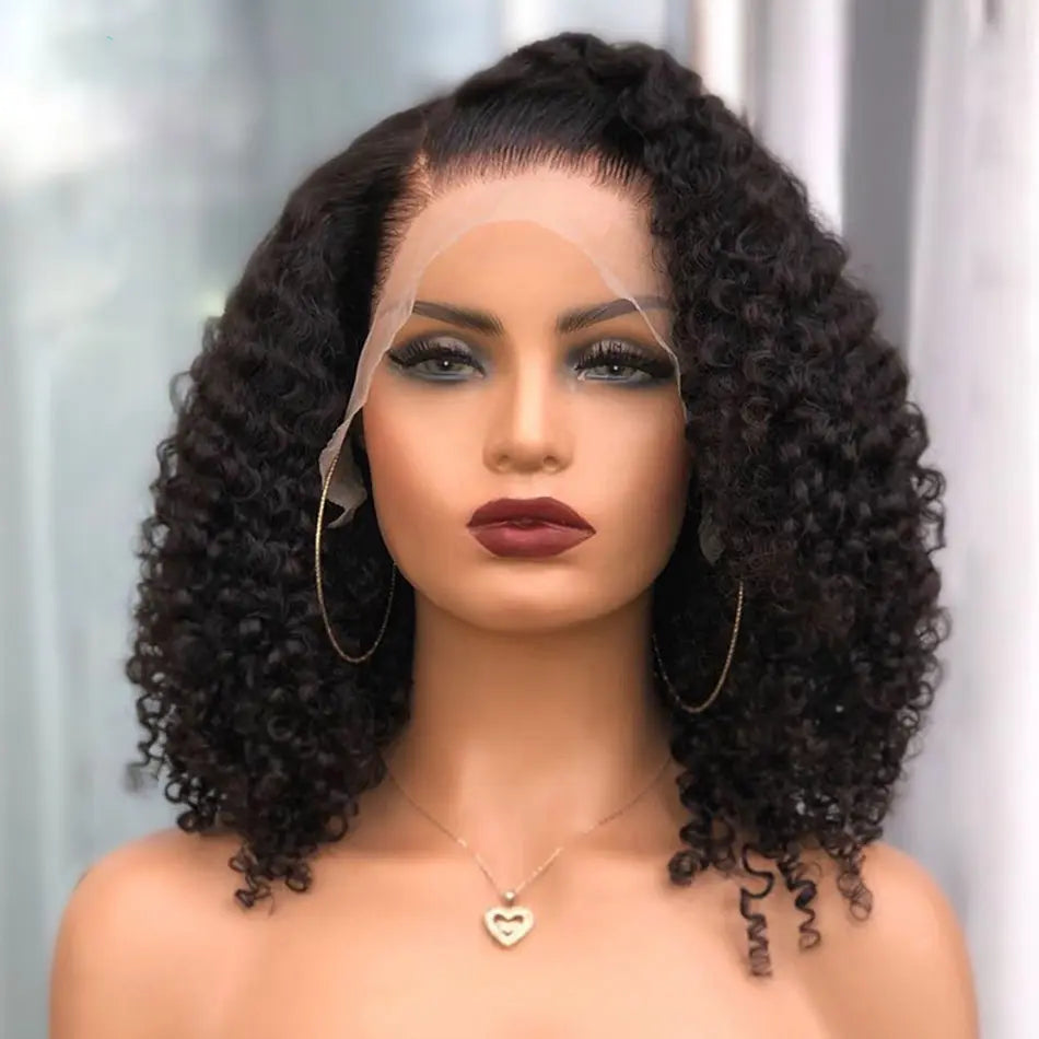 360 Curly Lace Front Short Wig