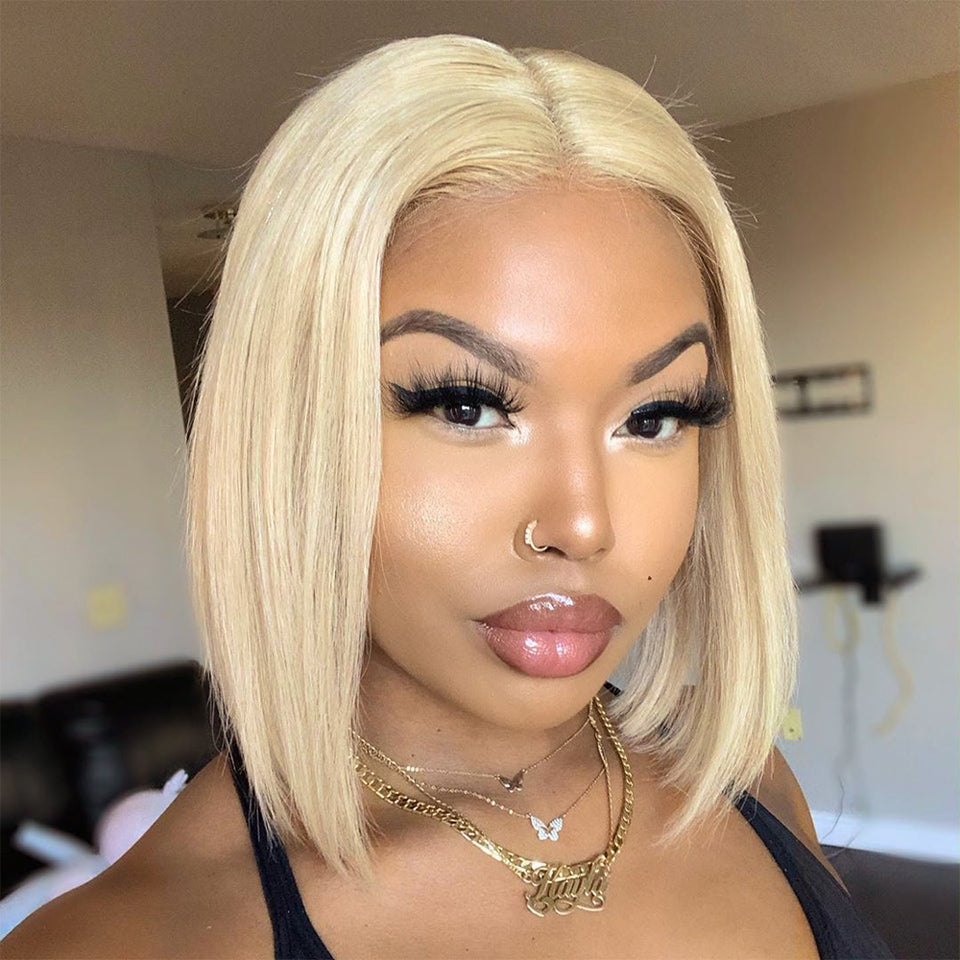 13x4 Lace Front Bob Glueless Wig - Blonde