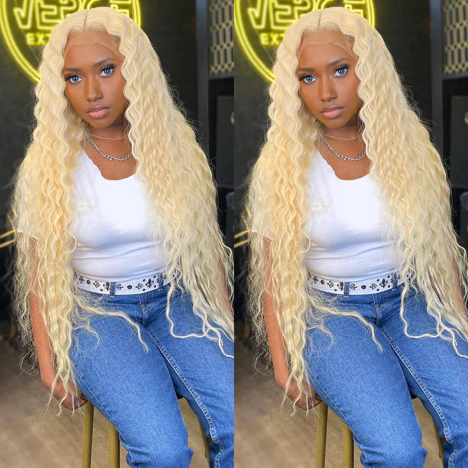 Blonde 13x4 Lace Front Wig - Long Deep Wave